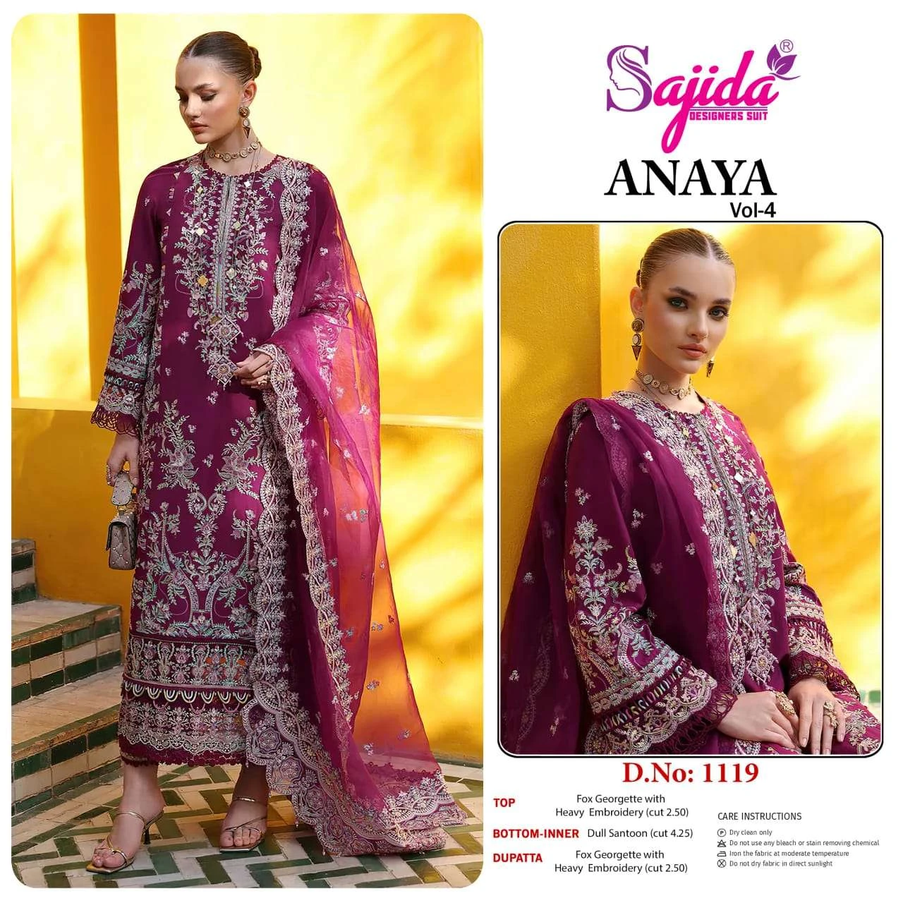 Sajida Designer Design No – 1119-1120-1121