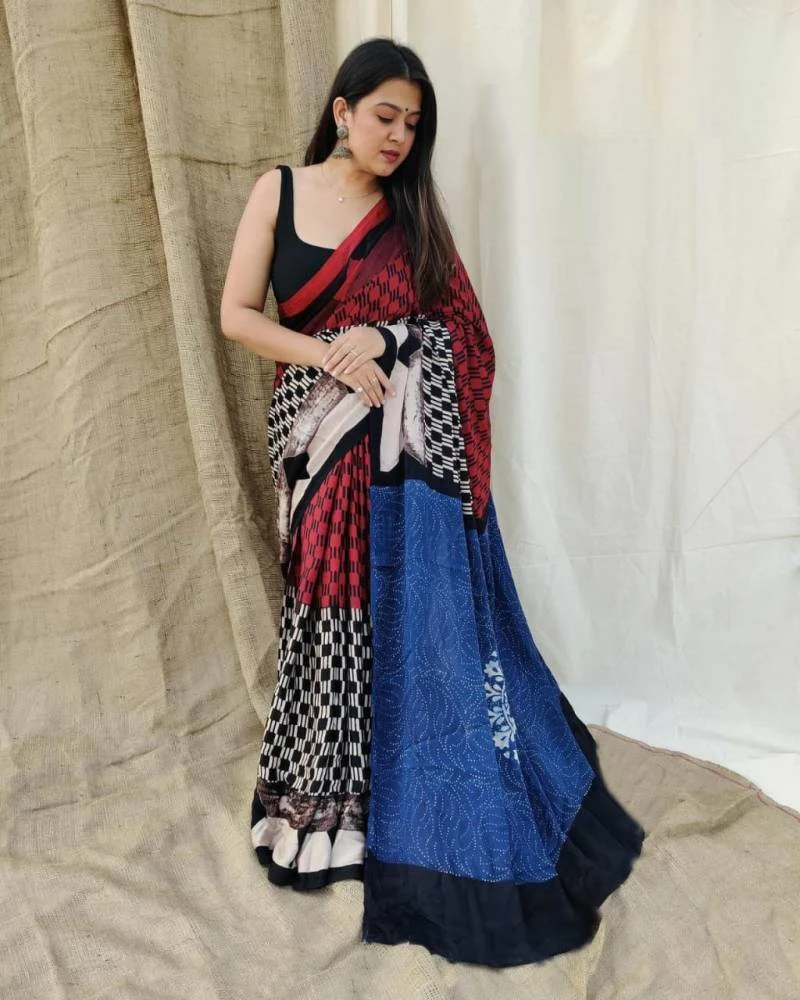 Sf Devsena a Japan Satin Digital Printed Saree