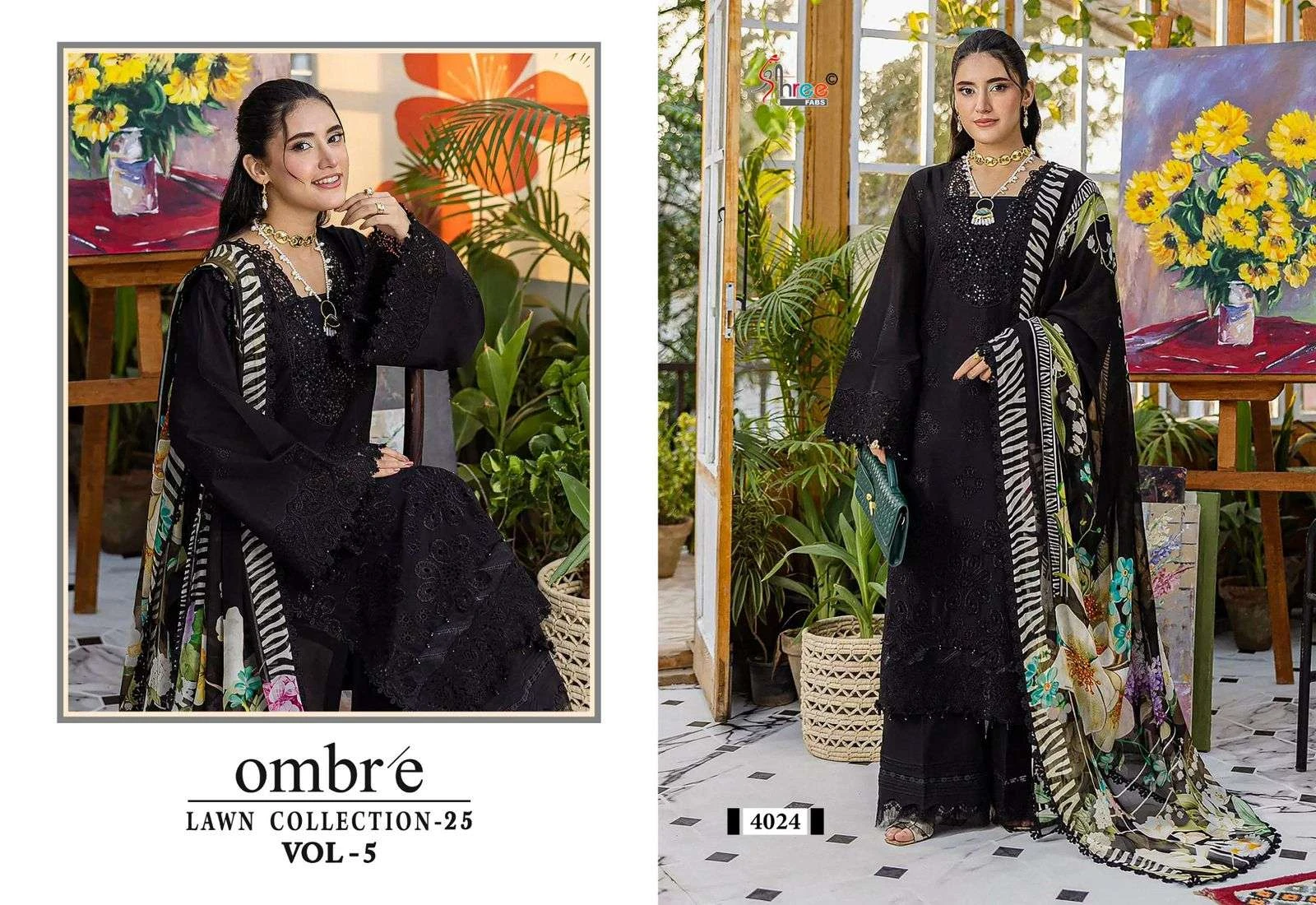 Shree Fab Ombre Lawn Collection 25 Vol 5