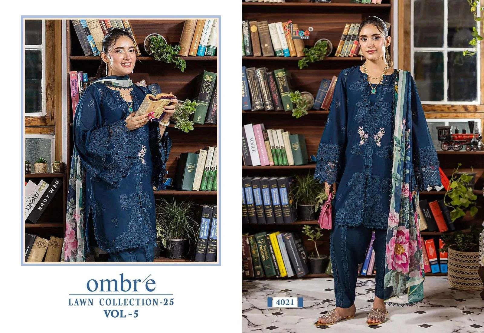 Shree Fab Ombre Lawn Collection 25 Vol 5