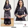 Hoor Tex Imported Rayon Satin Printed Readymade Co-ord Set