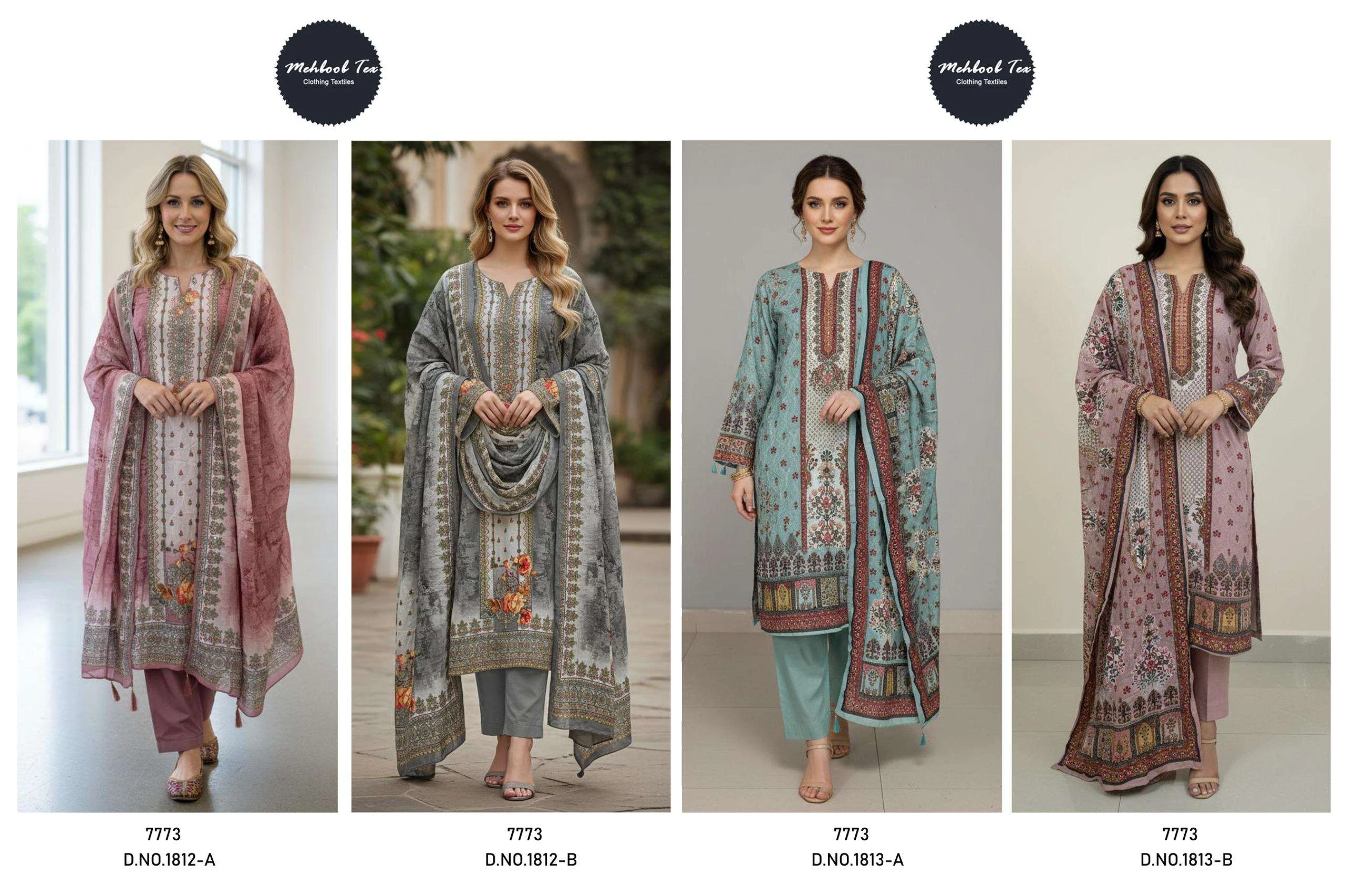 Mehboob Tex Design No – 1812 Ab – 1813 Ab